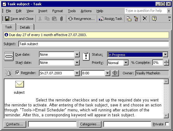 Email Scheduler Screenshot
